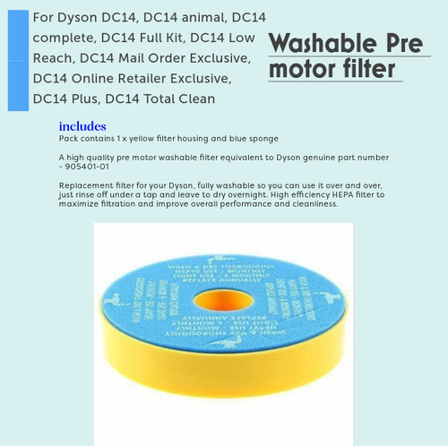 Washable pre motor filter for - washable,